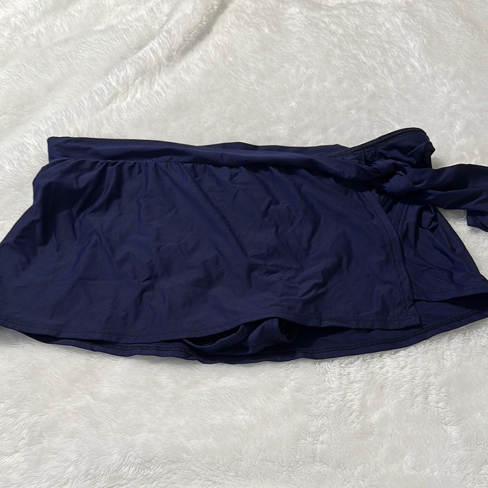 Tommy bahama Navy Blue Swim Skirt with Side Tie and built in panties size large